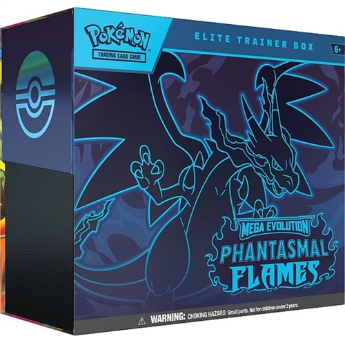 Pokémon TCG Mega Evolution – Phantasmal Flames Elite Trainer Box med 9 booster packs, promo-kort og samletilbehør